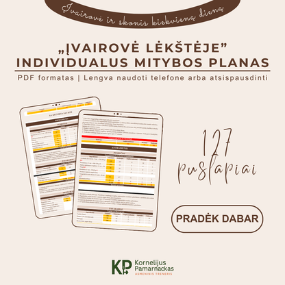 Įvairovė lėkštėje – individualus mitybos planas